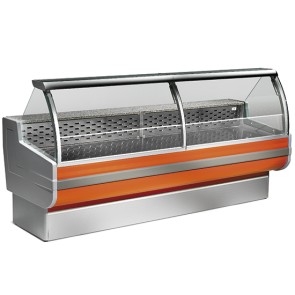 Vetrina refrigerata statica,vetro curvo, larghezza=1500