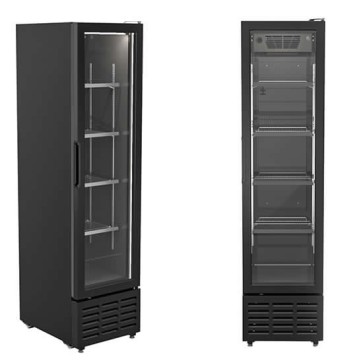 Frigovetrina verticale 246 litri con porta in vetro e 4 ripiani, +1°/+10°C - Colore nero