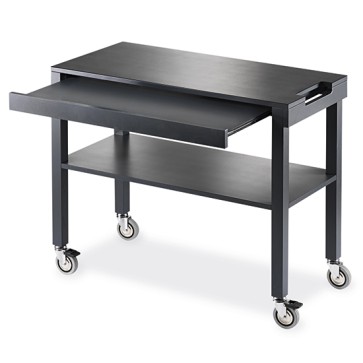 Carrello in legno con portapiatti estraibile