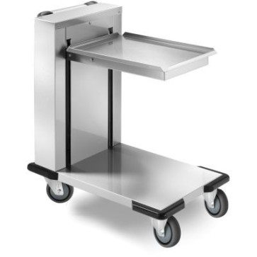 Carrello elevatore vassoi e cesti, capacità n.120/150 vassoi o n.6 cesti h 115mm o n.9 cesti h 75mm. dimensione vassoio 1xgn2/1 o 2xgn1/1.